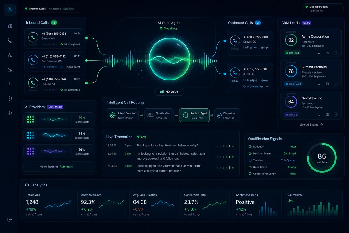 Multi-Provider Voice AI Agents product interface visualization